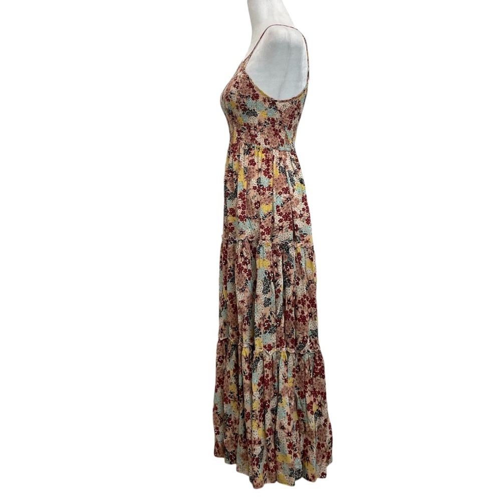 Abel the Label Smocked Upper Tiered Multicolor Floral Maxi Dress - Picture 3 of 11